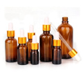 Stocked hot sale 5ml 10ml 15ml 20ml 30ml 50ml 100ml amber essential oil glass dropper bottle with dropper